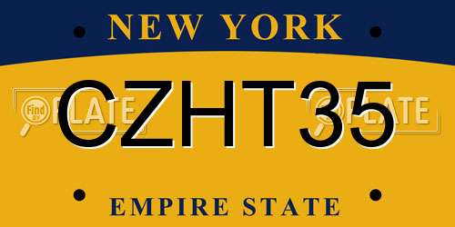 CZHT35 New York License Plate