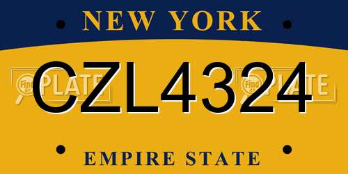 CZL4324 New York License Plate