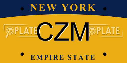 CZM New York License Plate