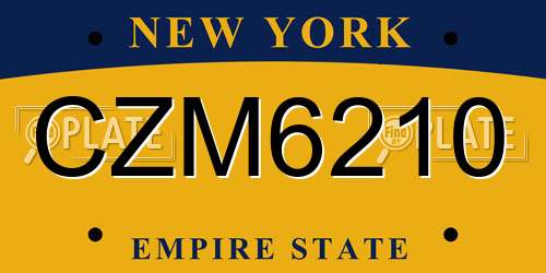 CZM6210 New York License Plate