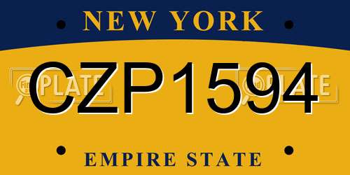 CZP1594 New York License Plate