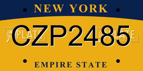 CZP2485 New York License Plate