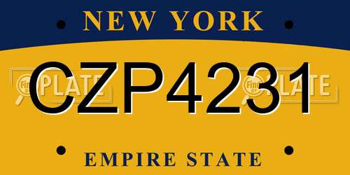 CZP4231 New York License Plate