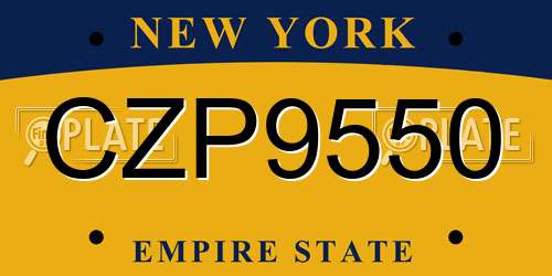 CZP9550 New York License Plate