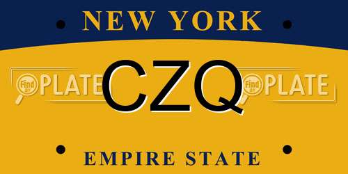CZQ New York License Plate
