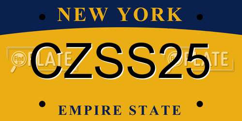 CZSS25 New York License Plate