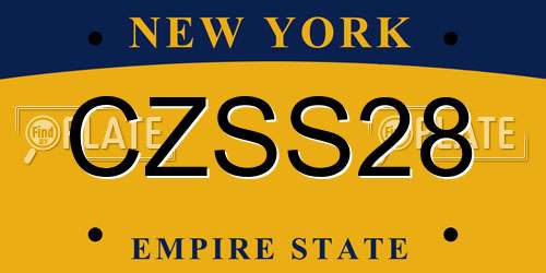 CZSS28 New York License Plate
