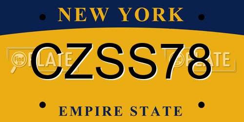 CZSS78 New York License Plate