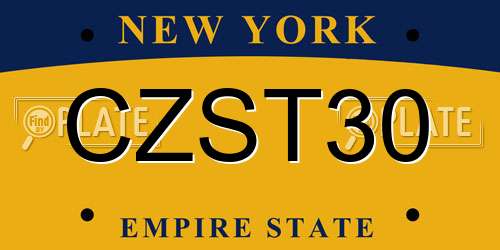 CZST30 New York License Plate