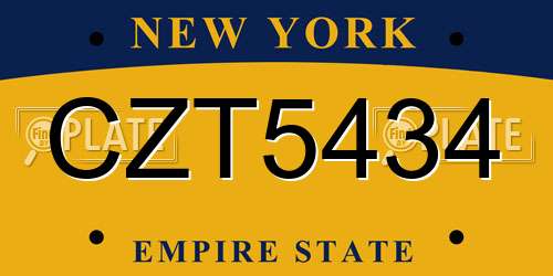 CZT5434 New York License Plate