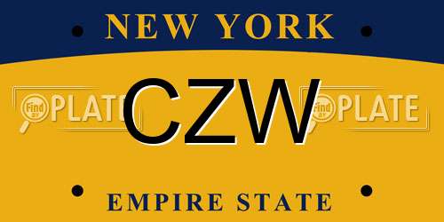 CZW New York License Plate