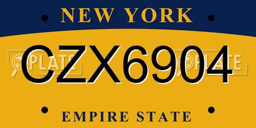 CZX6904 New York License Plate