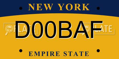 D00BAF New York License Plate