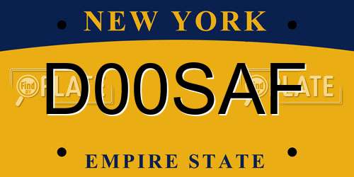 D00SAF New York License Plate