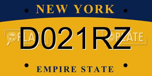 D021RZ New York License Plate