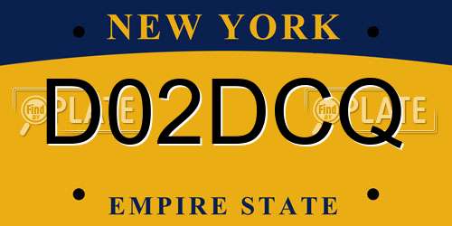 D02DCQ New York License Plate