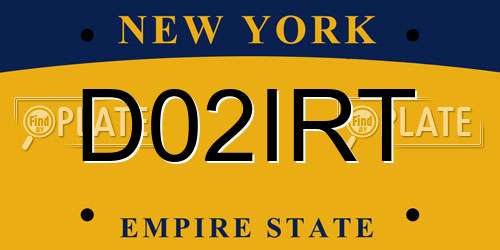 D02IRT New York License Plate
