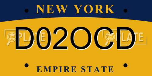 D02OCD New York License Plate