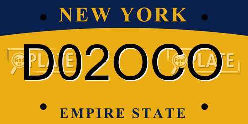 D02OCO New York License Plate