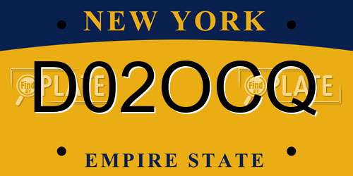D02OCQ New York License Plate