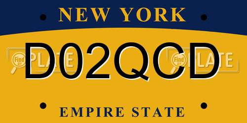D02QCD New York License Plate