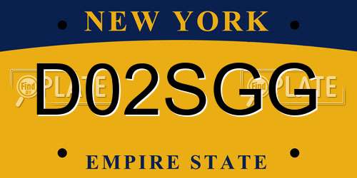 D02SGG New York License Plate