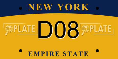 D08 New York License Plate