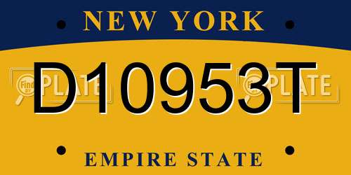 D10953T New York License Plate