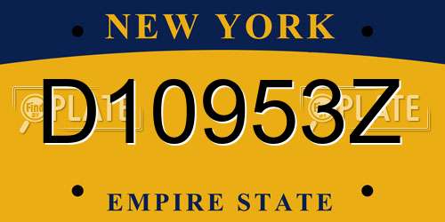 D10953Z New York License Plate