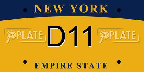 D11 New York License Plate