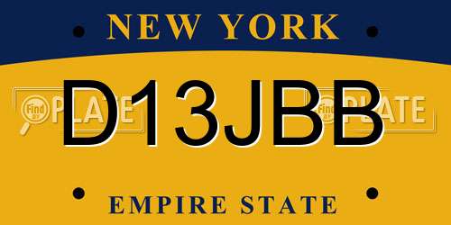 D13JBB New York License Plate
