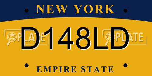 D148LD New York License Plate
