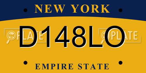 D148LO New York License Plate