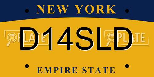 D14SLD New York License Plate