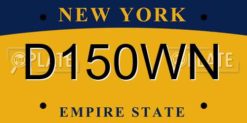 D150WN New York License Plate