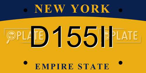 D155II New York License Plate