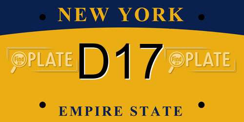 D17 New York License Plate
