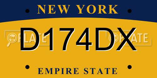 D174DX New York License Plate