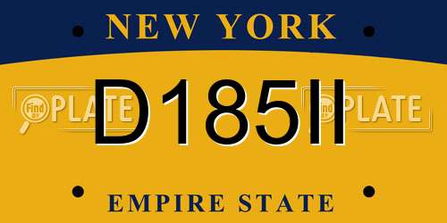 D185II New York License Plate
