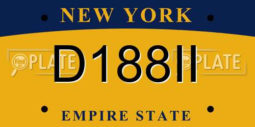 D188II New York License Plate