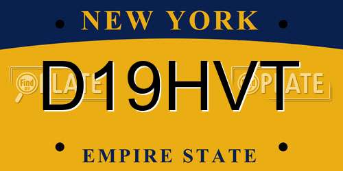 D19HVT New York License Plate
