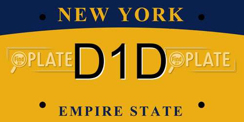 D1D New York License Plate