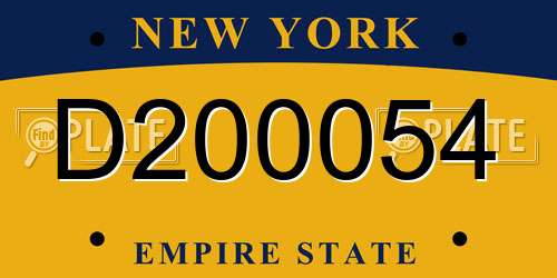 D200054 New York License Plate