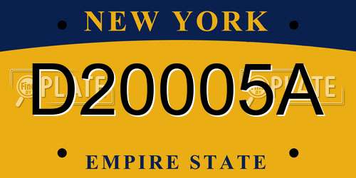 D20005A New York License Plate