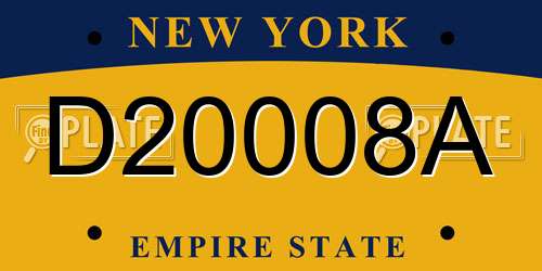 D20008A New York License Plate