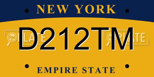 D212TM New York License Plate