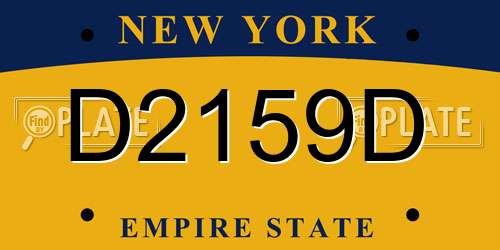 D2159D New York License Plate