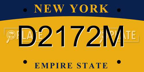 D2172M New York License Plate