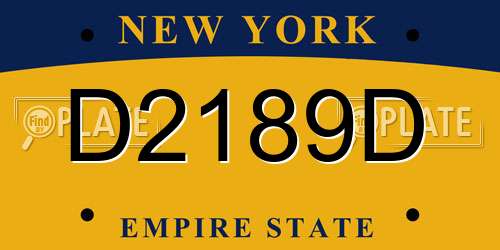 D2189D New York License Plate