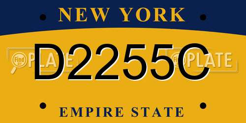D2255C New York License Plate